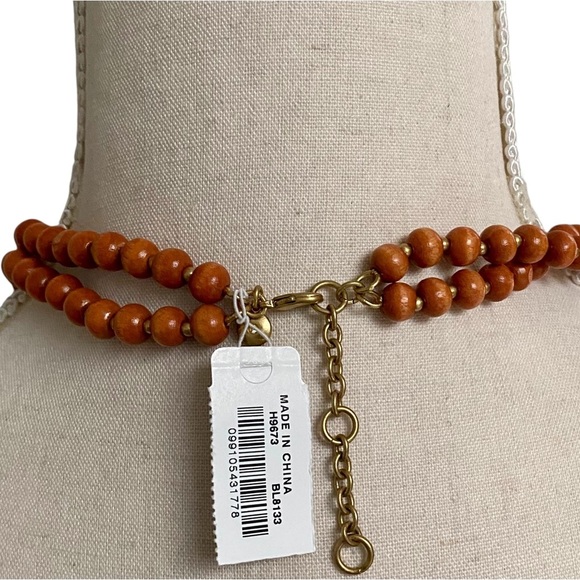 J.Crew Factory Pom Pom Beaded Layered Necklace NWT Colorful Boho Statement - Picture 2 of 5